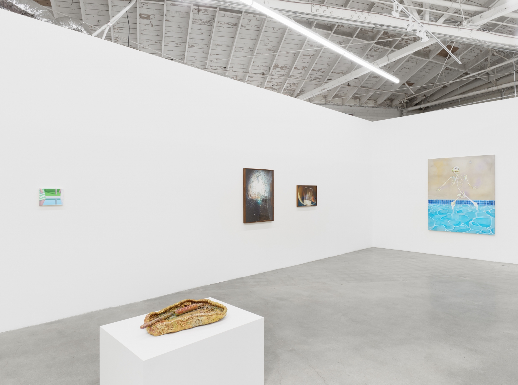 Installation view of Majeure Force, Part Two, featuring works by Ridley Howard, Sterling Ruby, Melanie Schiff, and Paul Heyer.