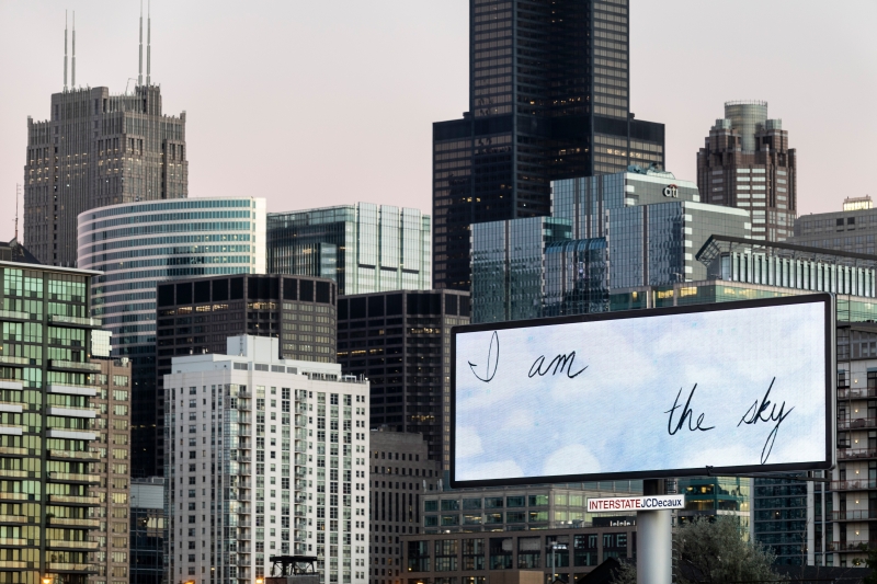 Installation view at OVERRIDE: A Billboard Project for EXPO Chicago, 2018