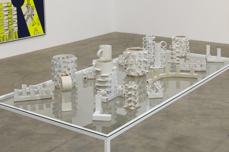 Ceramics table, installation view in Figure Constructions, 2015.