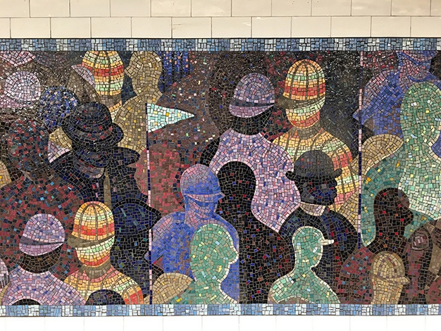 Parade, permanent installation at 145th Station, 2018. Commissioned by the New York MTA.