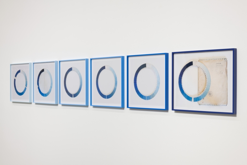 Elise Rasmussen, Cyanometers, installation view, 2018.