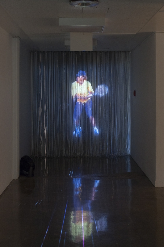 "Serena Hologram," video, 2016. Installation view in Sleep Never Rusts, MOCA Tucson, 2016