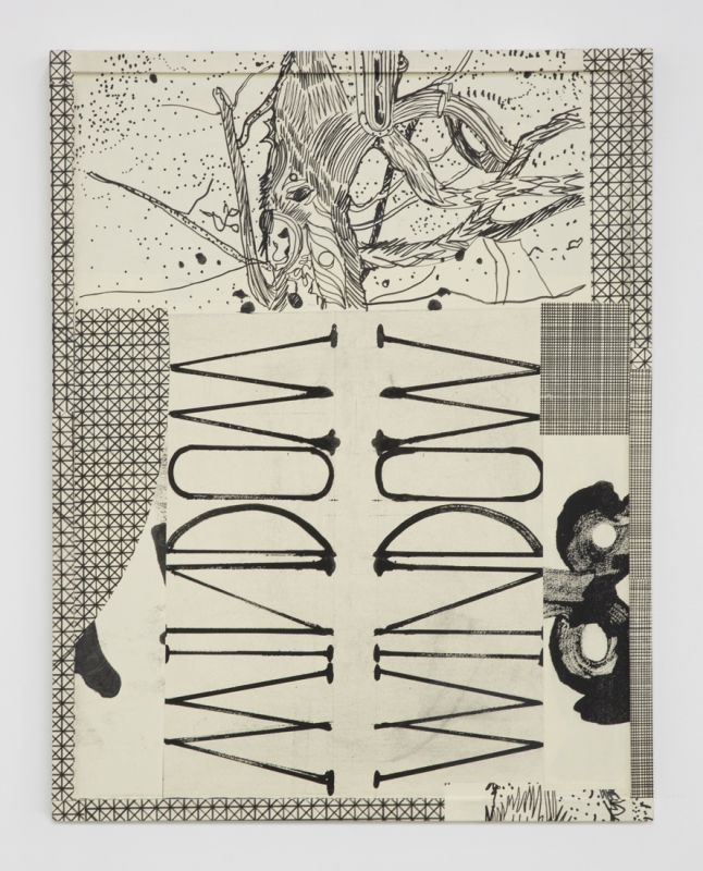 David Korty, "Paper Frames #4," 2015, ink and silkscreen on panel