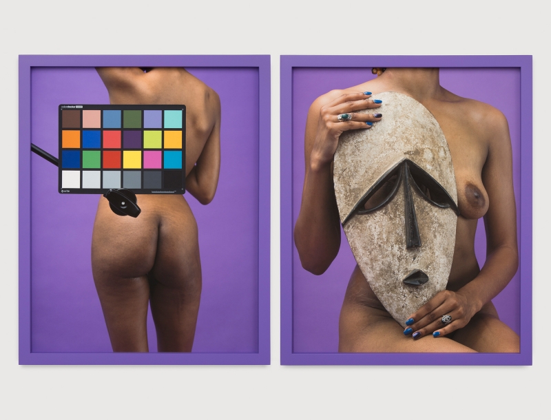 Awol Erizku, "Study of the body with a mask," 2018