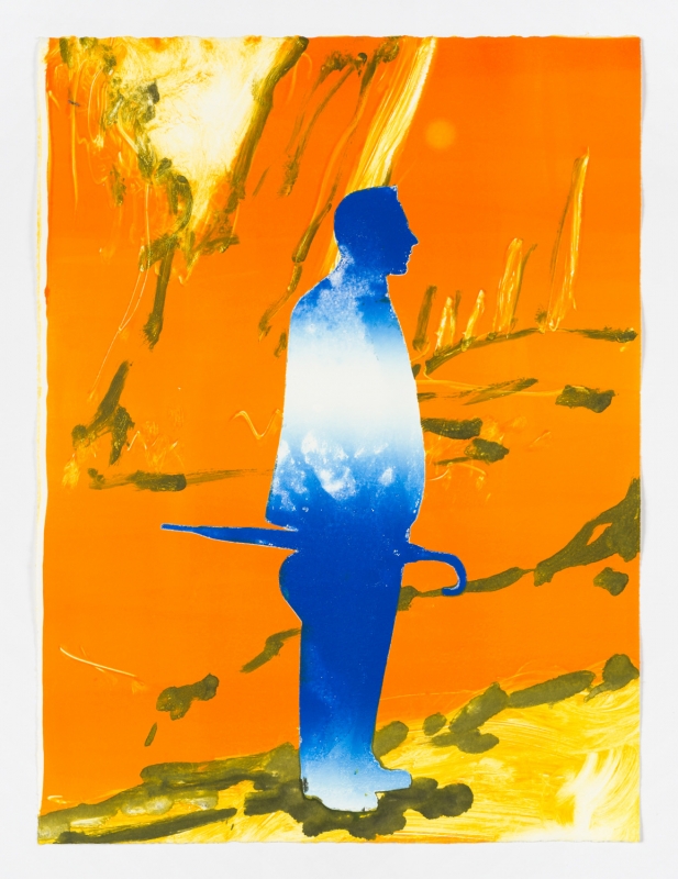 Claire Tabouret, "The Walk (orange and blue)," 2016