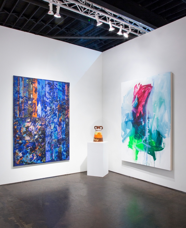JPW3, Grant Levy-Lucero, and Andrea Marie Breiling, iinstallation view at NADA Miami, 2018.