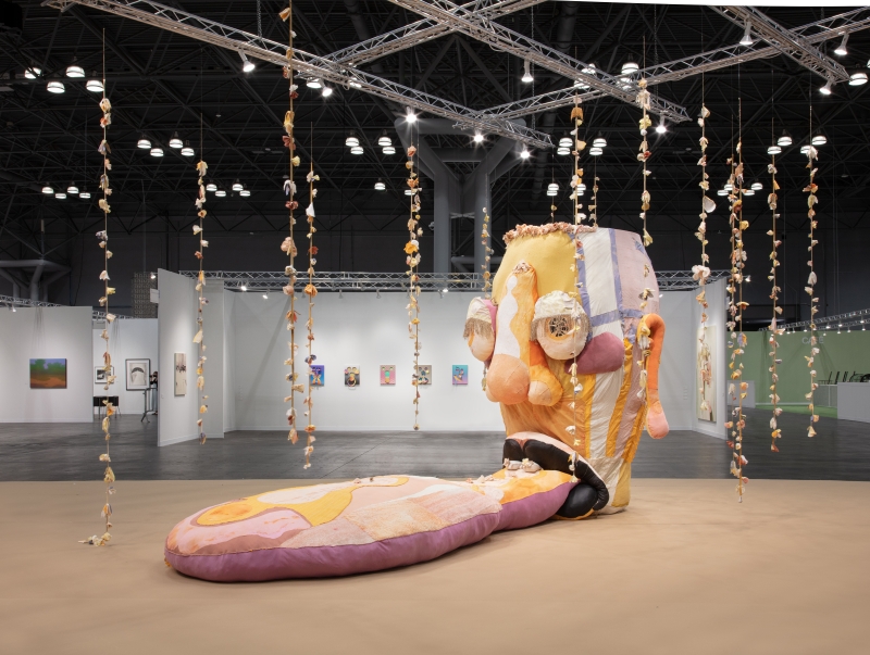 Tau Lewis, "Opus (The Ovule)," installation view at The Armory Show, Platform Sector, New York, NY, 2021.